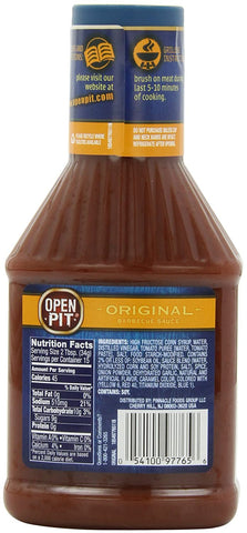 Image of Open Pit Barbecue Sauce, Original, 18 Ounce (Pack of 6)