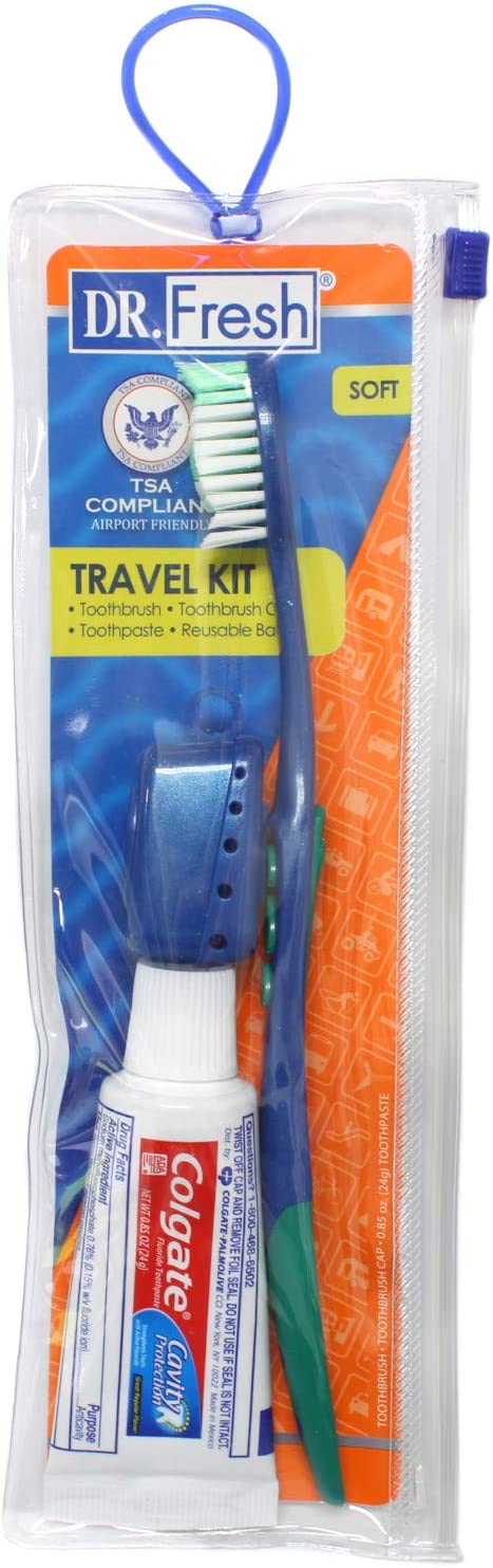 Toothbrush & Cover Travel Kit with Colgate Toothpaste (12 Pack)