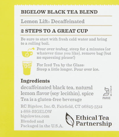 Image of Bigelow Lemon Lift Decaffeinated Black Tea 20