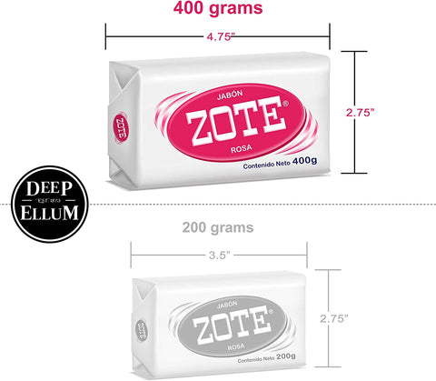 Image of Zote Laundry Soap Bar, Stain Remover Laundry Detergent for Clothes, Catfish Bait, Super Washing Travel Jabon Para Lavar Ropa, Pink Underwear Clothes Washing Soap (400 grams), Pack of 2