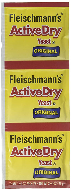 Fleischmann's Active Dry Yeast,0.25 Ounce, 3 Count (Pack of 2)
