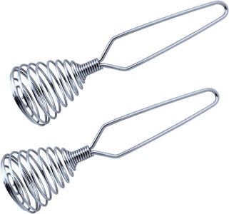 Chef Craft Set of 2 Mini French Spring Coil Whisks, 7 Inch, Silver