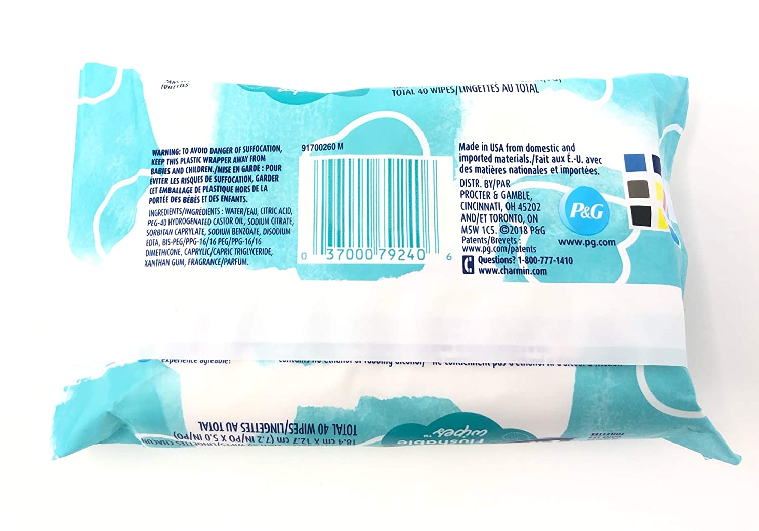 Charmin Flushable Wipes, 40 Count (Pack of 3)