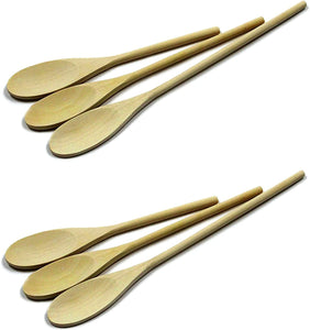 Chef Craft 3-Piece Solid Maple Wooded Spoon Set | Spoons Lengths are 10", 12", and 14" | (2-Pack)