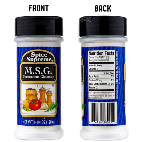 Image of Spice Supreme M.S.G. Monosodium Glutamate, Plastic Shaker, 4.25-oz