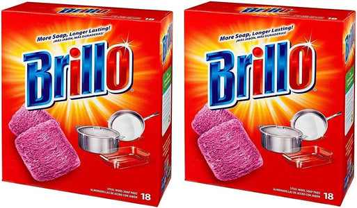 Brillo Steel Wool Soap Pads, 18 Count (Pack of 2) Total 36 Pads