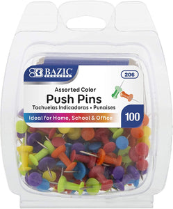 BAZIC Push Pins (100/Pack)