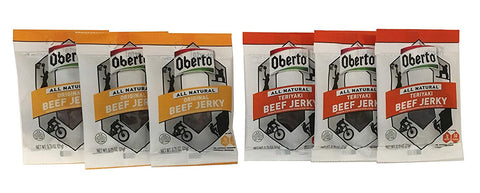 Image of Oberto All Natural Beef Jerky - Original and Teriyaki Beef Jerky .75 oz Snack Size (6 Pack)