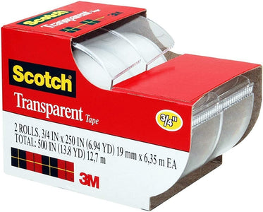 Scotch 2157ss 3/4" X 250" Scotch Transparent Tape 2 Count (6 Pack (12 Count))