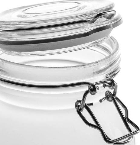 Image of Anchor Hocking 2 Pack 67oz Glass Jars Airtight Hinged Hermes Lids Kitchen Storage Canisters