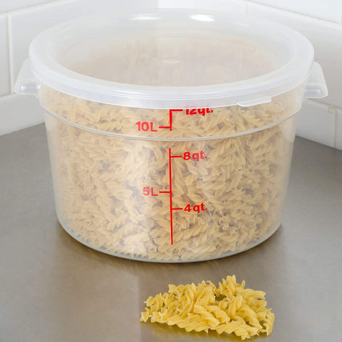 Image of Cambro Camware Bundle 6 &12 Quart Translucent Round Food Storage Containers with Lids