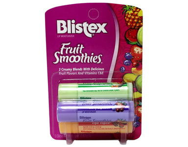 Blistex Fruit Smoothies Lip Moisturizers 3 Sticks 0.10 oz each Pack of 2