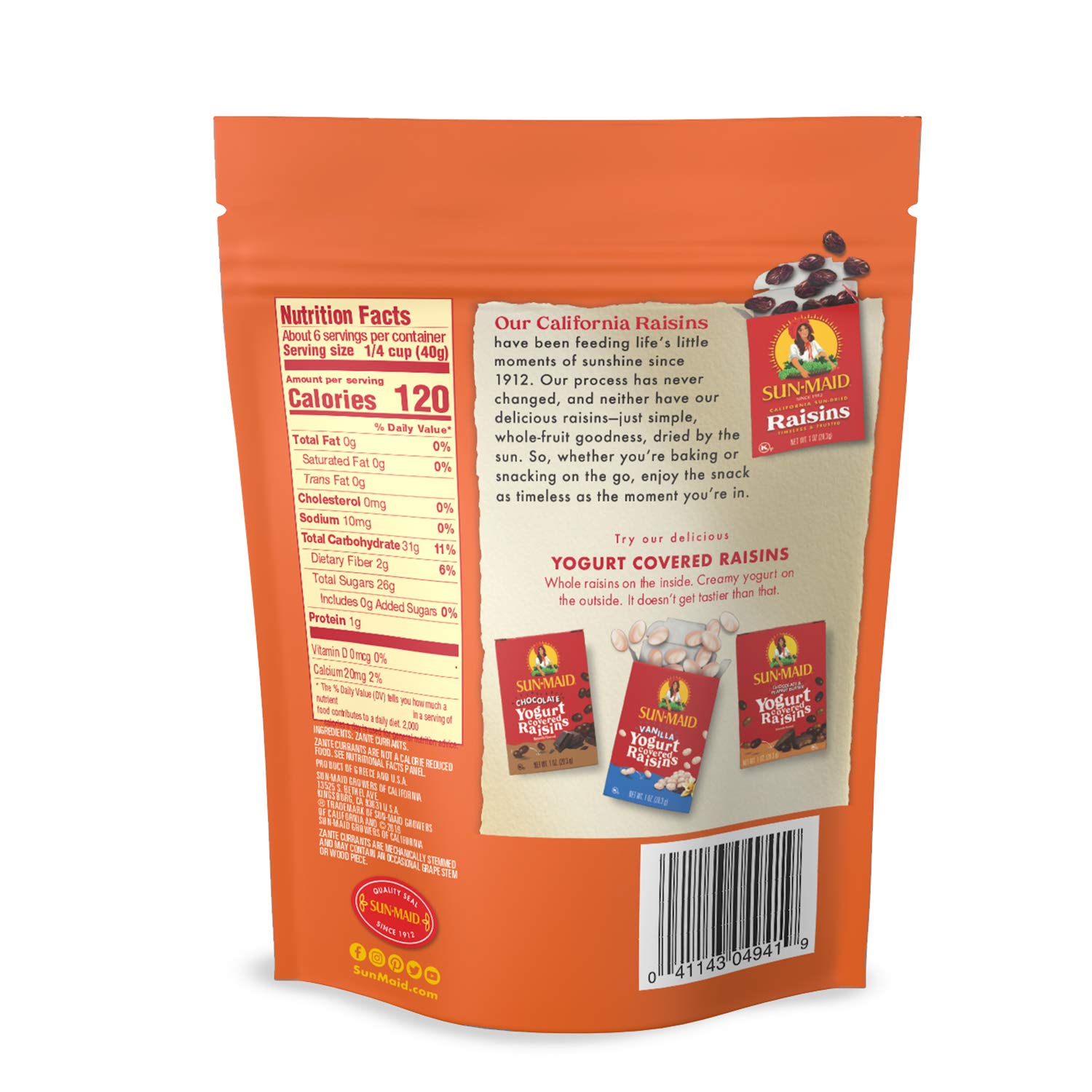 Sun-Maid California Zante Currants, All Natural, No Added Sugars