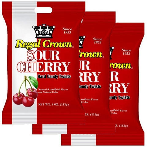 Image of Regal Sour Cherry Drops 3 4oz. Bags