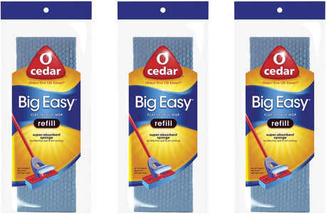 O-Cedar Big Easy Flat Sponge Mop Refill - 3 Pack