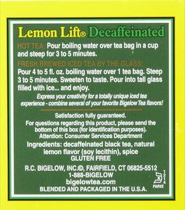 Bigelow Lemon Lift Decaffeinated Black Tea 20