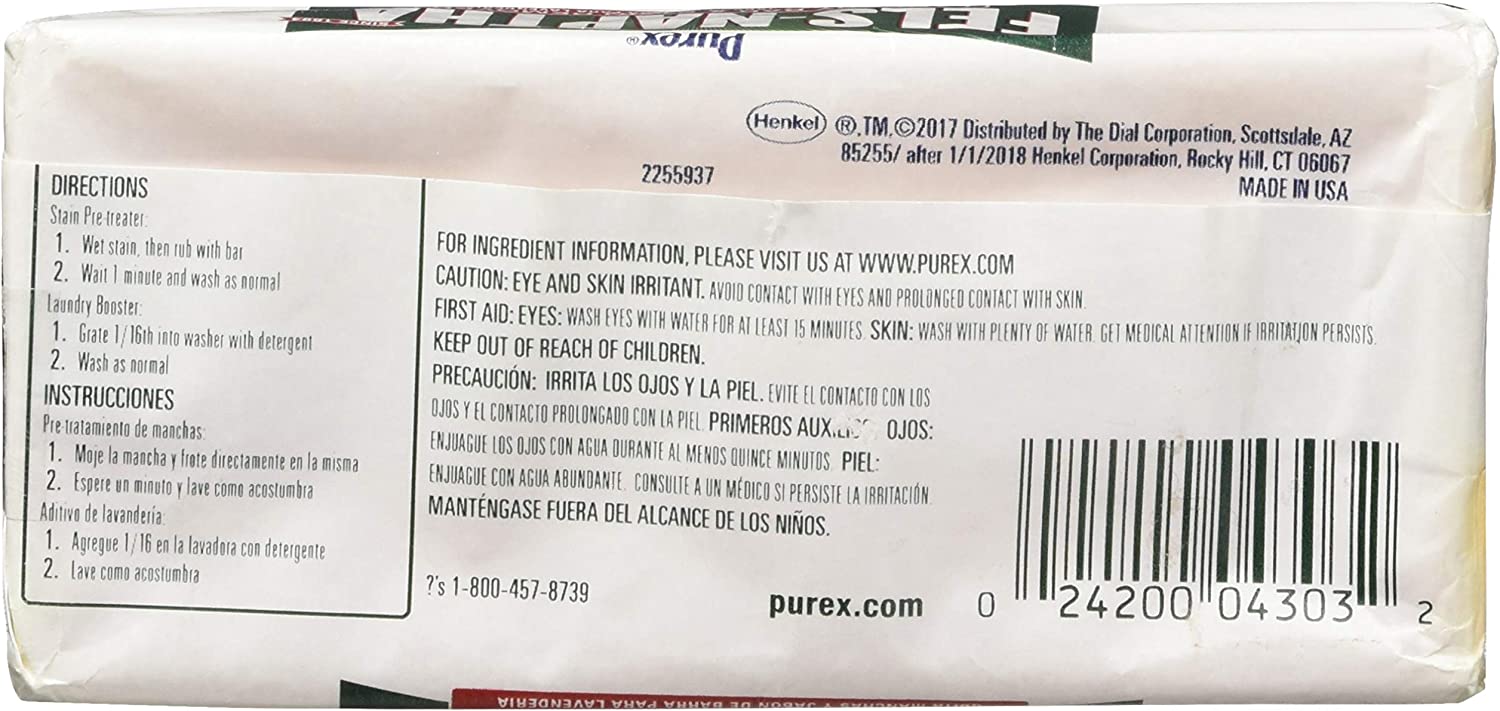 Fels Naptha Laundry Bar and Stain Remover, 5.5 Oz