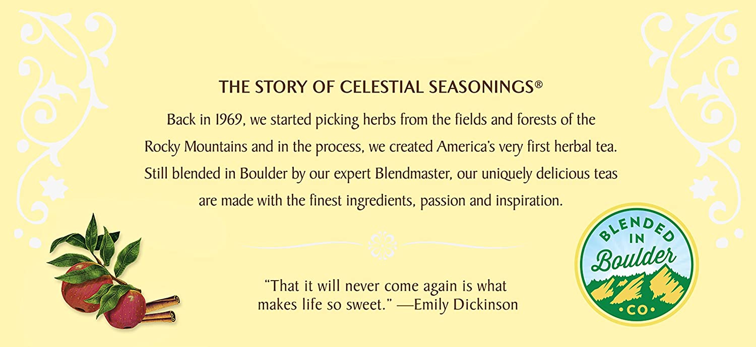 Celestial Seasonings Herbal Tea Caffeine Free Cinnamon Apple Spice - 20 Tea Bags