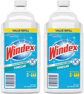 Windex Vinegar Glass Cleaner Refill, 2 Liter (Pack of 2)