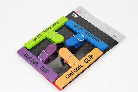 Image of Chef Craft 42024 Bag Clip Set, Green/Blue/Orange/Purple