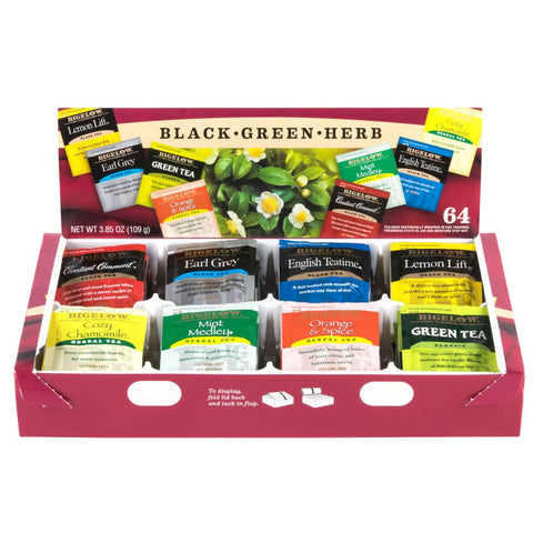 Image of Bigelow Tea Company, Tea Assortment, Variety Pack, total of 64 teabags (Black Green Herb)