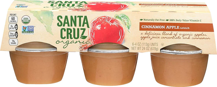 Santa Cruz Organic Apple Cinnamon Sauce Cups, 4 oz, 6 ct