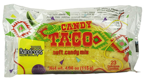 Image of Raindrops Candy Taco, Gummy Soft Candy Mix, 23 Delicious Candies