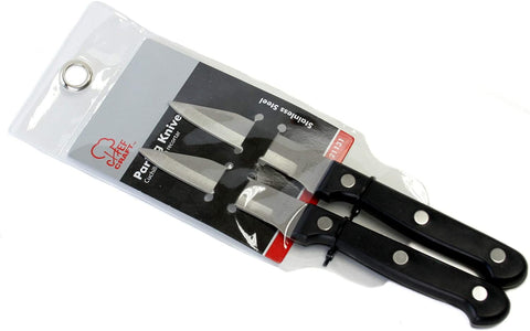 Chef Craft Paring Knives, 3.5 in Blade, Black