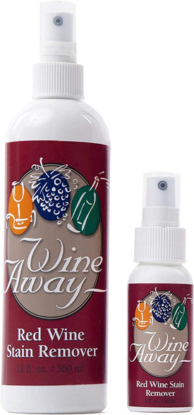 Wine Away Red Wine Stain Remover - Perfect Fabric Upholstery and Carpet Cleaner Spray Solution - Removes Wine Spots - Spray and Wash Laundry to Vanish Stain - Wine Out - Zero Odor - 12 Ounce + 2 Ounce