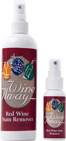 Image of Wine Away Red Wine Stain Remover - Perfect Fabric Upholstery and Carpet Cleaner Spray Solution - Removes Wine Spots - Spray and Wash Laundry to Vanish Stain - Wine Out - Zero Odor - 12 Ounce + 2 Ounce