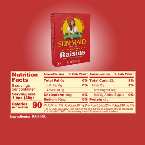 Image of Sun-Maid California Raisins, 1oz, 6 count (Pack of 4)
