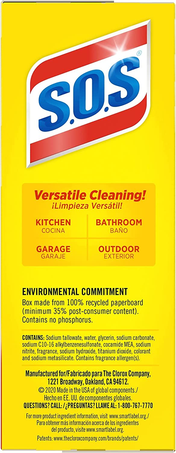 S.O.S-10002 , Steel Wool Soap Pads, 10 Ct