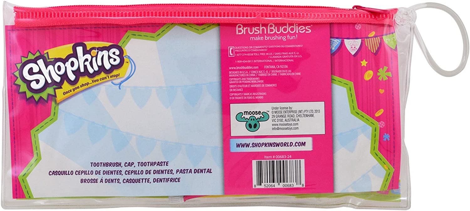 Brush Buddies Shopkins Toothbrushing Travel Kit 3 Piece Kit