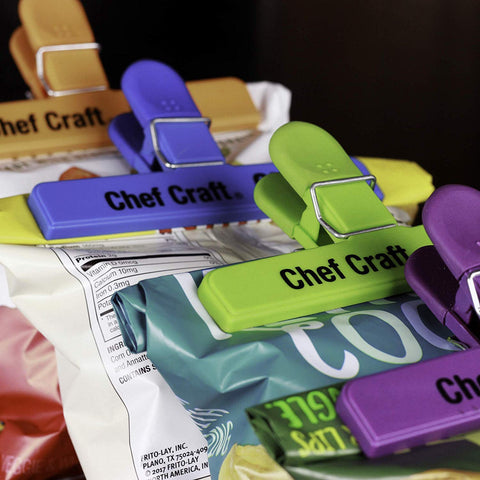 Image of Chef Craft Large Chip Clip Set in Bright Colors, Pack of 12