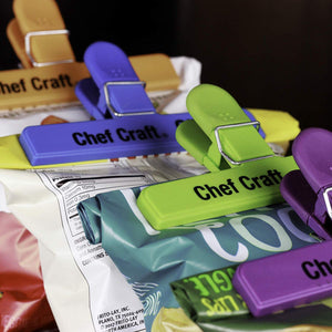 Chef Craft Large Chip Clip Set in Bright Colors, Pack of 12