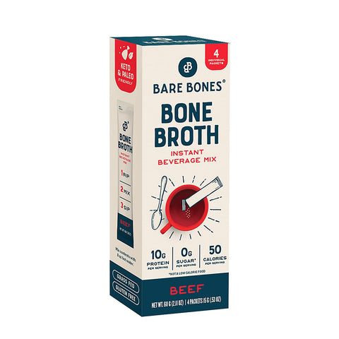 Image of Bare Bones Bone Broth Instant Powdered Beverage Mix, 10g Protein, Keto & Paleo Friendly, 15g Sticks