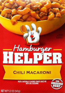 Betty Crocker CHILI MACARONI Hamburger Helper 5.2oz (2 Pack)