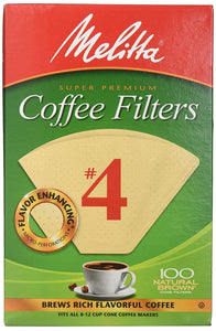Melitta Cone Coffee Filters, Natural Brown #4, 100 Count (Pack Of 3)