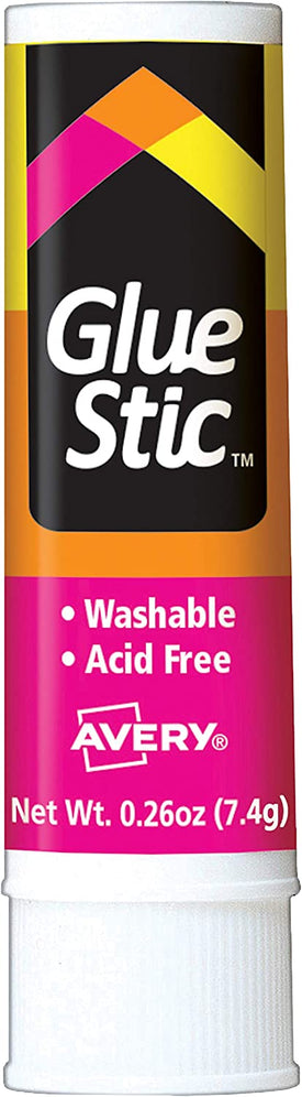 Avery Glue Stic White, 0.26 oz., Washable, Nontoxic, Permanent Adhesive, 1 Glue Stick (00166)