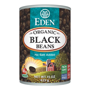 Eden Organic Black Beans No Salt Added 15 OZ (Pack of 6)