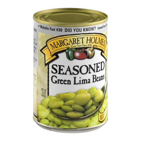 Image of Margaret Holmes, Medium Seasoned Green Lima Beans, 15oz Can