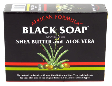 Image of African Formula Black Soap 3.5 Ounce Shea Butter & Aloe Vera (103ml) (6 Pack)