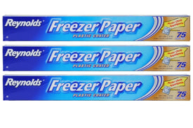 Reynolds Freezer Paper Plastic Coated 16 2/3 yds x 18in Roll (75sq ft.) Pack of 3