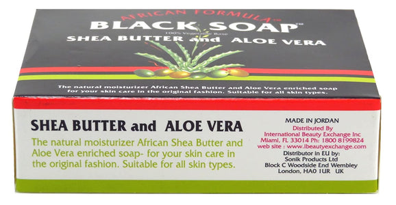 African Formula Black Soap 3.5 Ounce Shea Butter & Aloe Vera (103ml) (6 Pack)