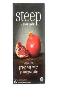 Steep Bigelow Organic Green Tea with Pomegranate - 20 bags
