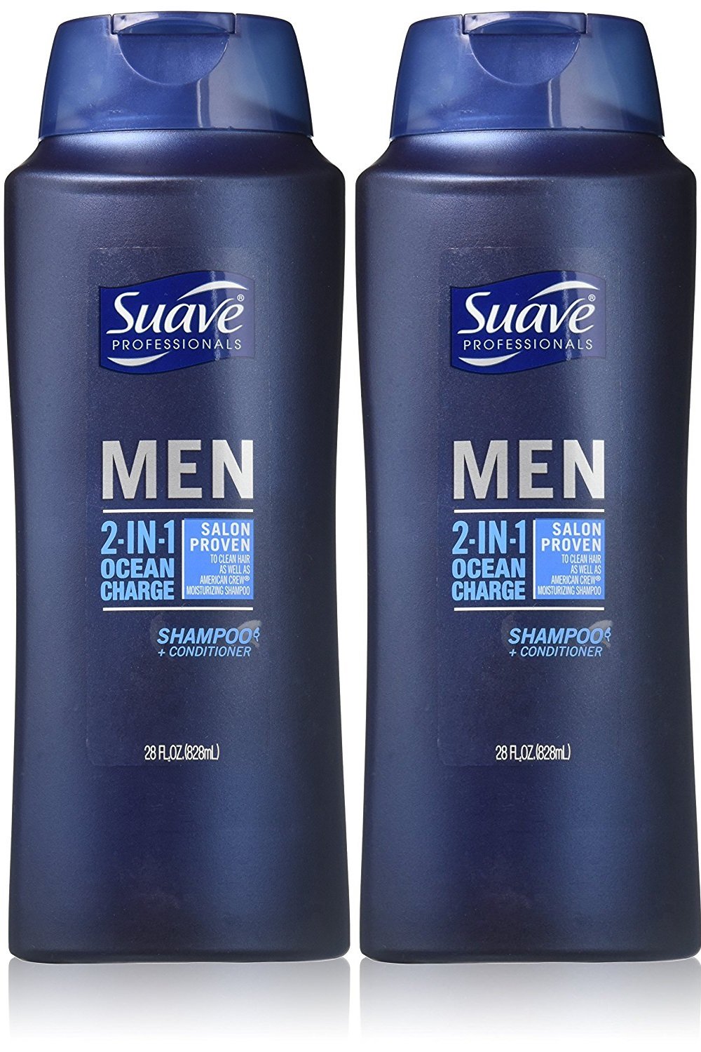 Suave Professionals Mens, 2-in-1 Shampoo & Conditioner, Ocean Charge, 28 Oz (Pack of 2)