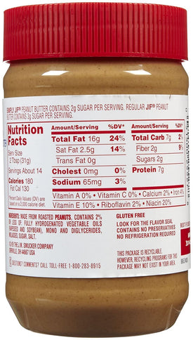 Jif Simply Creamy Peanut Butter, 15.5 oz, 3 Pack