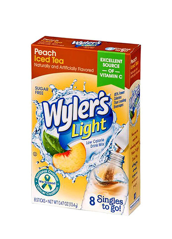 Image of Wyler’s Light Singles-To-Go Sugar Free Drink Mix, Peach Iced Tea, 8 CT Per Box (Pack of 3)