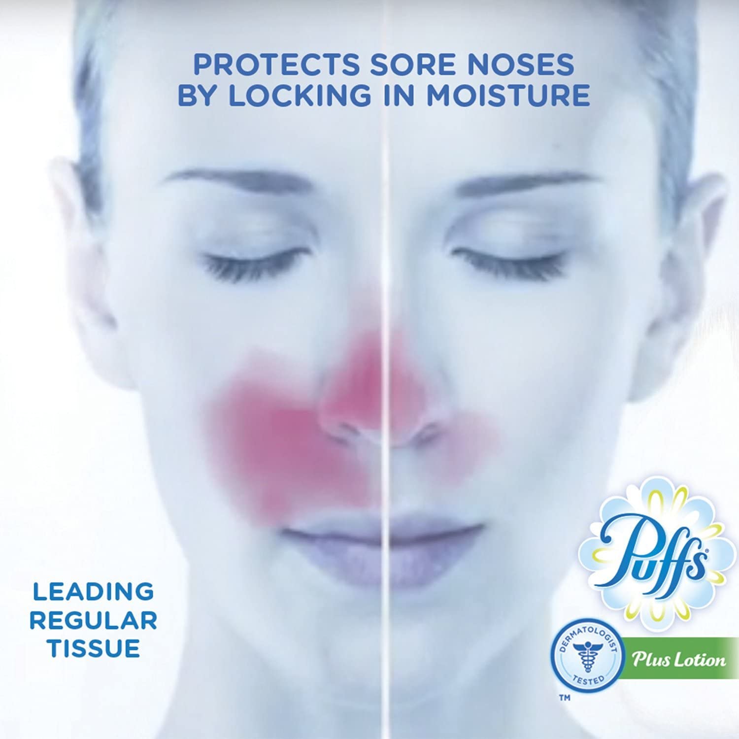 Puffs Plus Lotion Facial Tissues, 4 Family Boxes, 124 Tissuesper Box