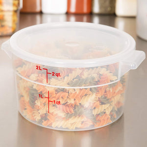 Cambro RFS2PP190 2 Qt. Translucent Round Storage Container with RFSC2PP190 Translucent Lid